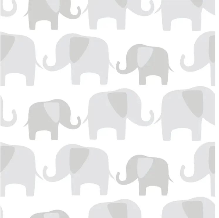 Tapet din vinil cu elefantei Gray Elephant Parade