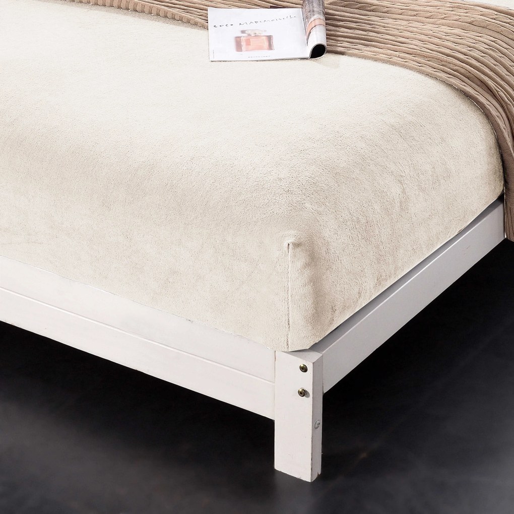 Cearsaf Cocolino microplus cu elastic NOLVIA 180x200 cm crem