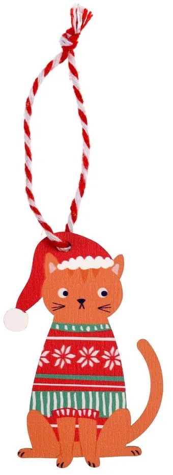Ornament de Crăciun din lemn 5 cm Ginger Cat – Rex London