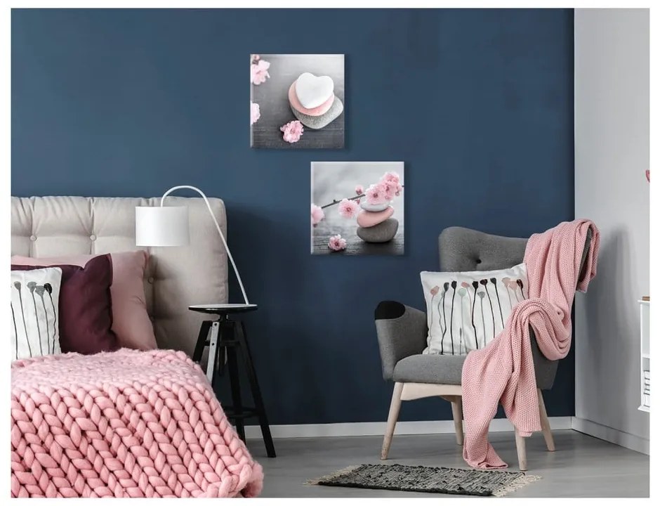 Tablou Styler Glasspik Spa &amp; Zen Heart Stone, 30 x 30 cm