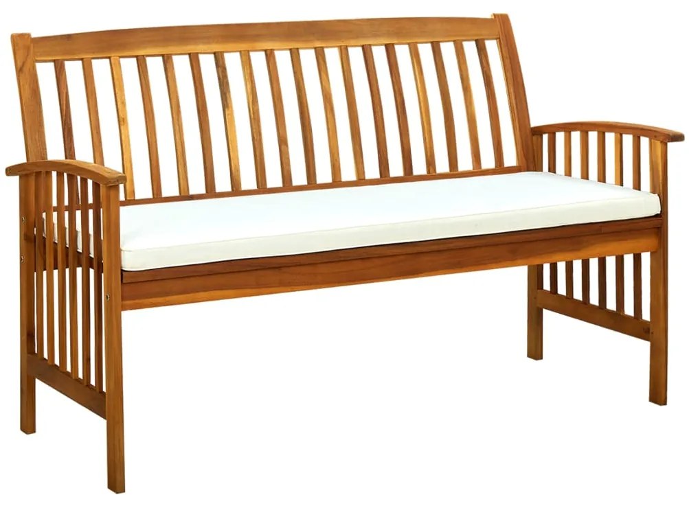 vidaXL Bancă de grădină cu pernă, 147 cm, lemn masiv de acacia
