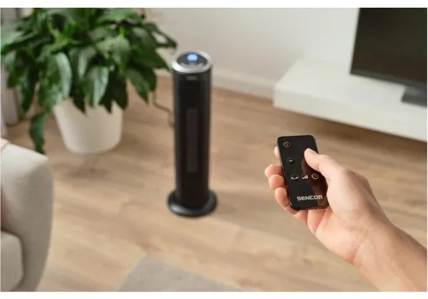 Sencor - Aerotermă cu ventilator și rezistență ceramică, 1300/2200 W, 230 V, negru, cu telecomandă