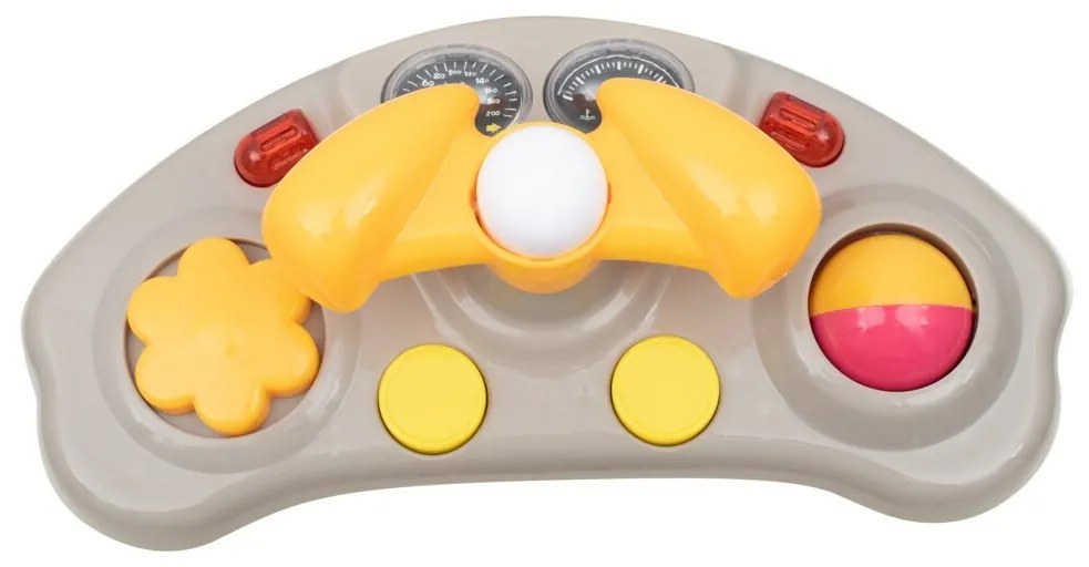 Baby Mix Walker pentru copii cu volan și roți din silicon, bej, 50 x 44 x 50 cm