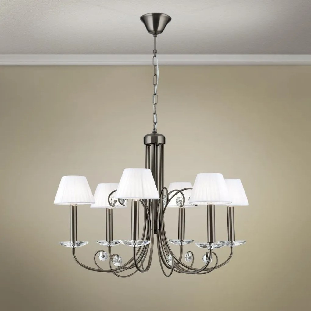 Candelabru stil clasic cu cristal K9 ARIANE 6L nickel inchis