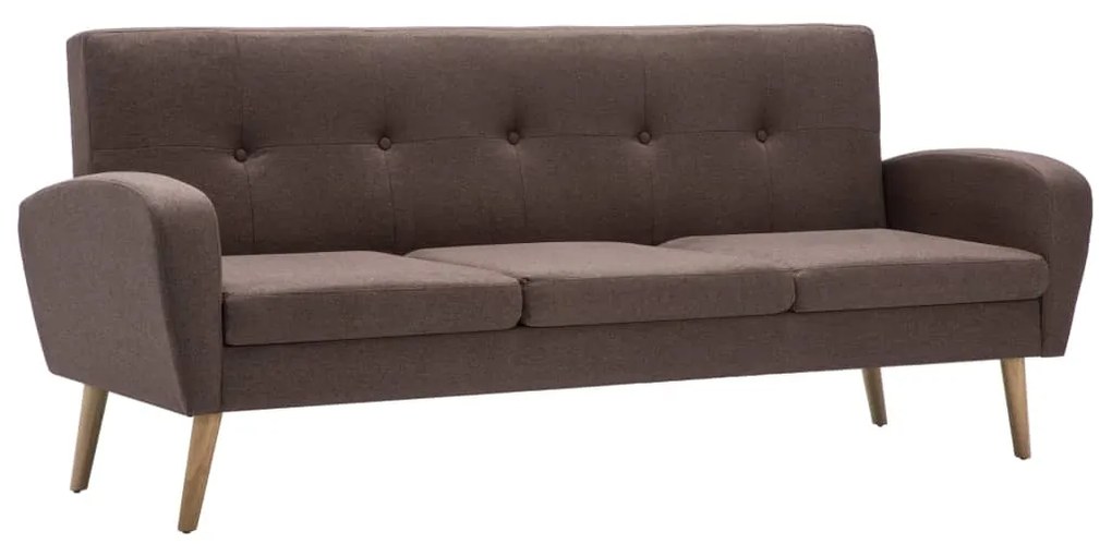 246991 vidaXL Canapea de 3 persoane, material textil, maro