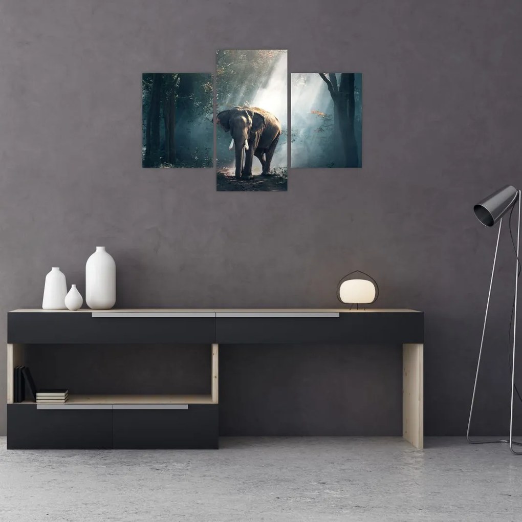 Tablou cu elefant în djunglă (90x60 cm)