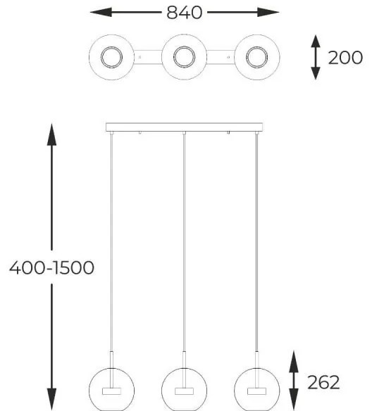 Lustra moderna cu 3 pendule LED Enceladus