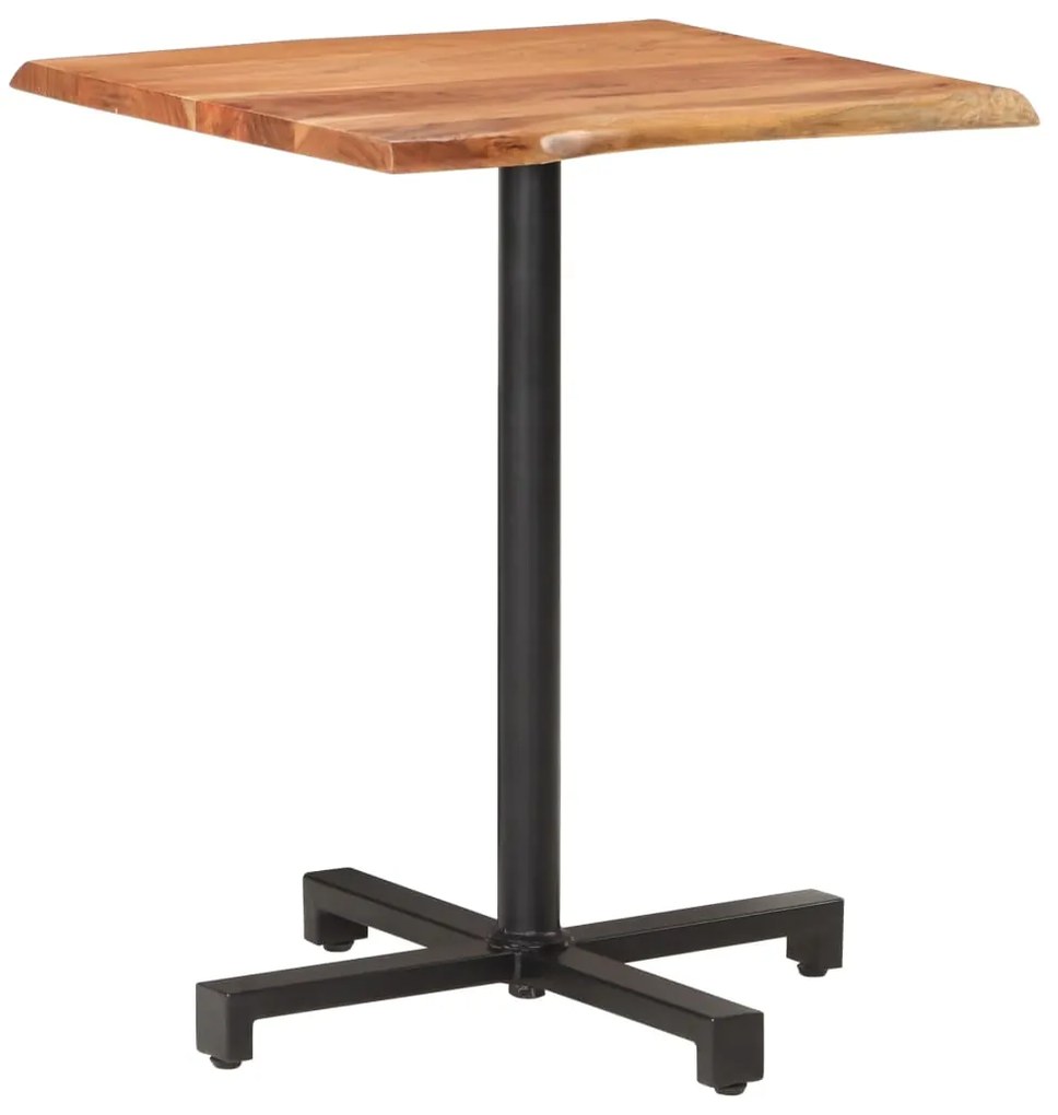 Masa de bistro, muchii naturale, 60x60x75 cm, lemn masiv acacia 1, 60 x 60 x 75 cm, lemn de acacia cu margini organice