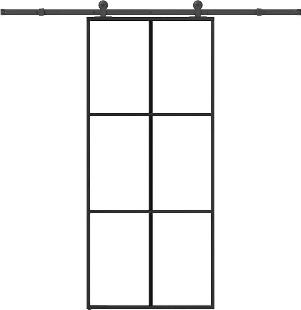 vidaXL Ușă glisantă cu set feronerie, 90x205 cm, sticlă ESG/aluminiu
