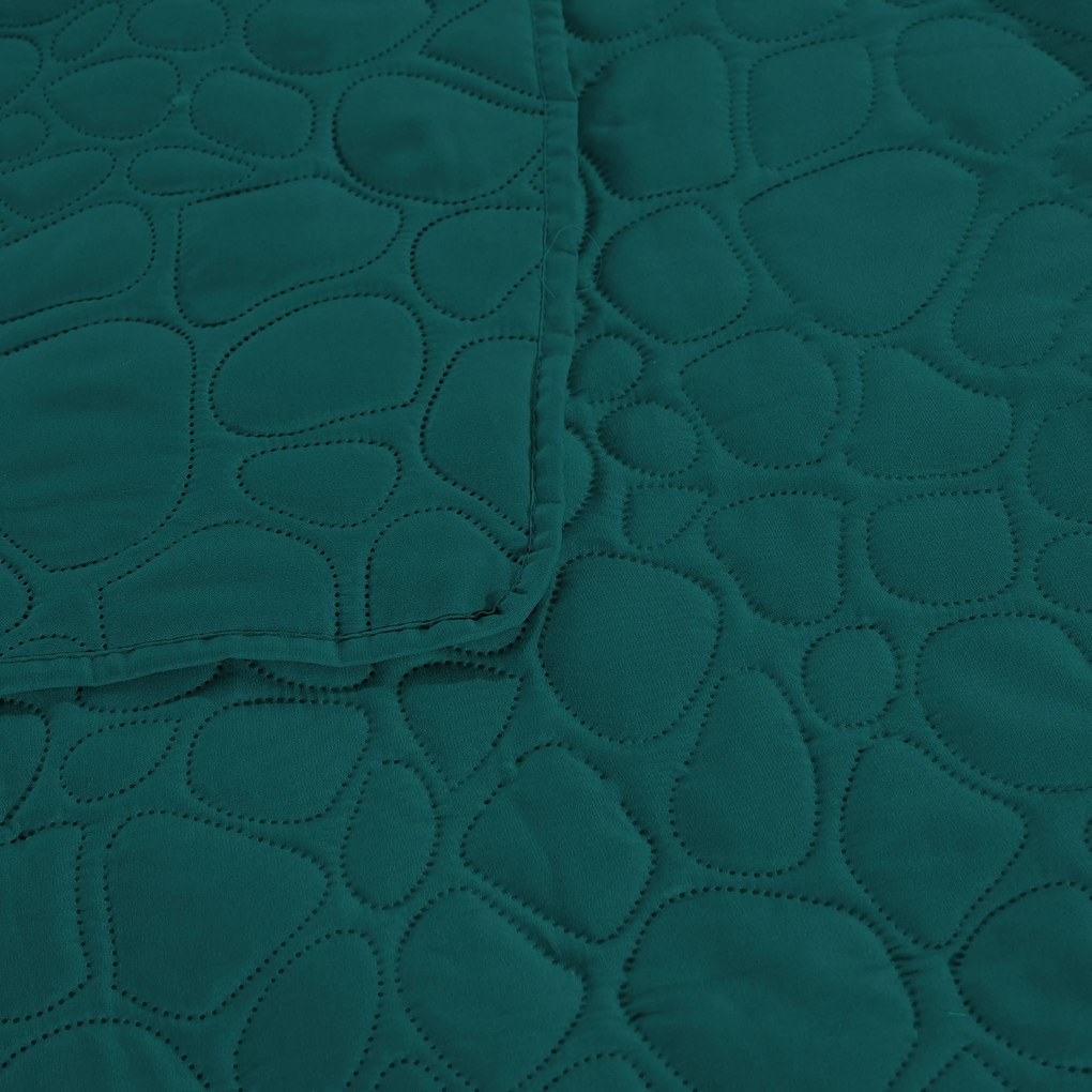 Tyrkysový přehoz na postel se vzorem STONE Dimensiune: 200 x 220 cm