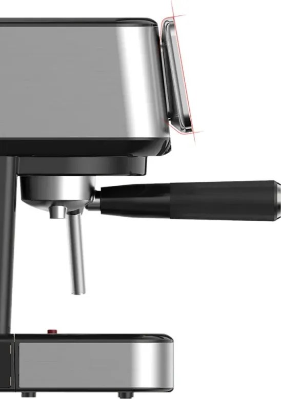 Espressor manual pentru cafea macinata Finlux FEM-1655BS, 1100 W, 20 bar, 1,5 l, Ecran tactil, Bloc termic, Duza de abur, Argintiu/Negru