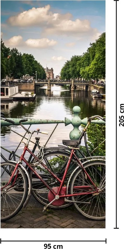 Fototapet pentru ușă - Bicicleta în oraș (95x205cm)