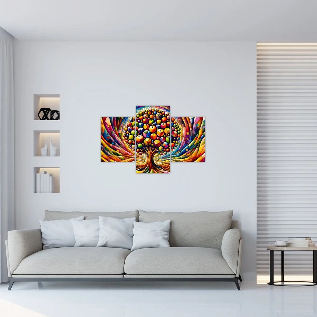 Tablou – Arbore colorat cu mere (90x60 cm)
