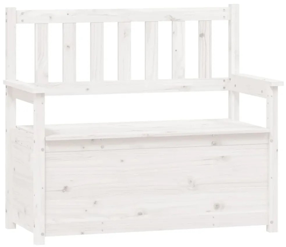823560 vidaXL Bancă, alb, 112,5x51,5x96,5 cm, lemn masiv de pin