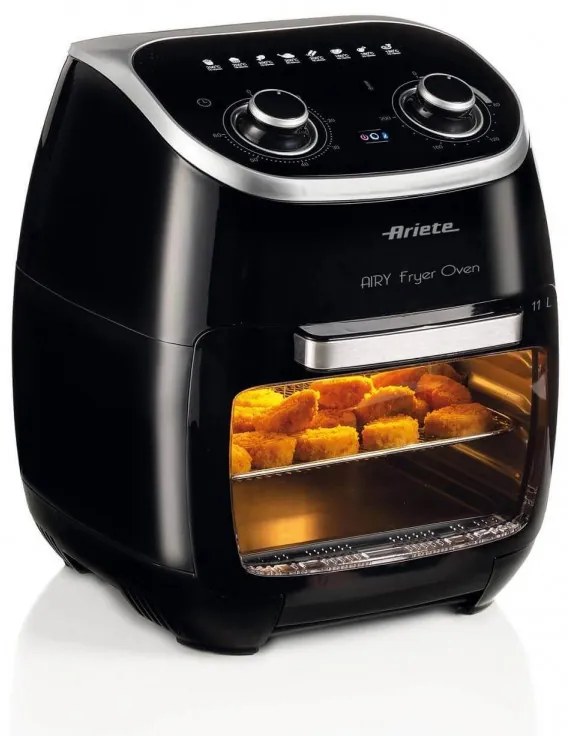 Friiteuza cuptor cu aer cald Ariete AIRY FRYER OVEN 4619/00, 2000W, 11 L, 8 programe, 80-200C, Rotisor, Timer, Negru