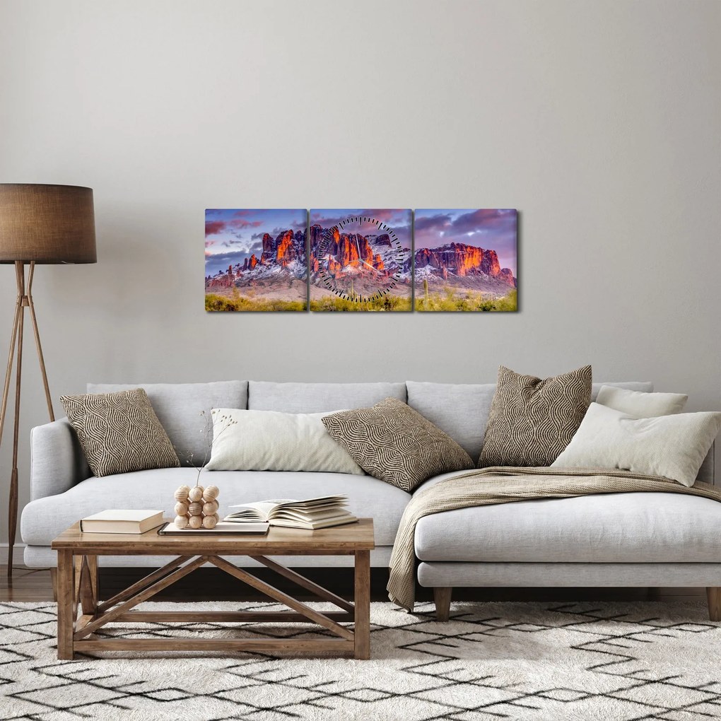 Tablou - Munții din Arizona (cu ceas) (90x30 cm)