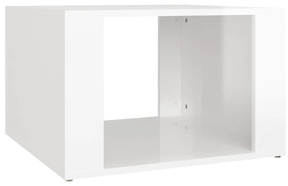 816554 vidaXL Noptieră, alb extralucios, 57x55x36 cm, lemn compozit