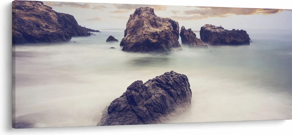 Tablou cu stânci în ceață (120x50 cm)