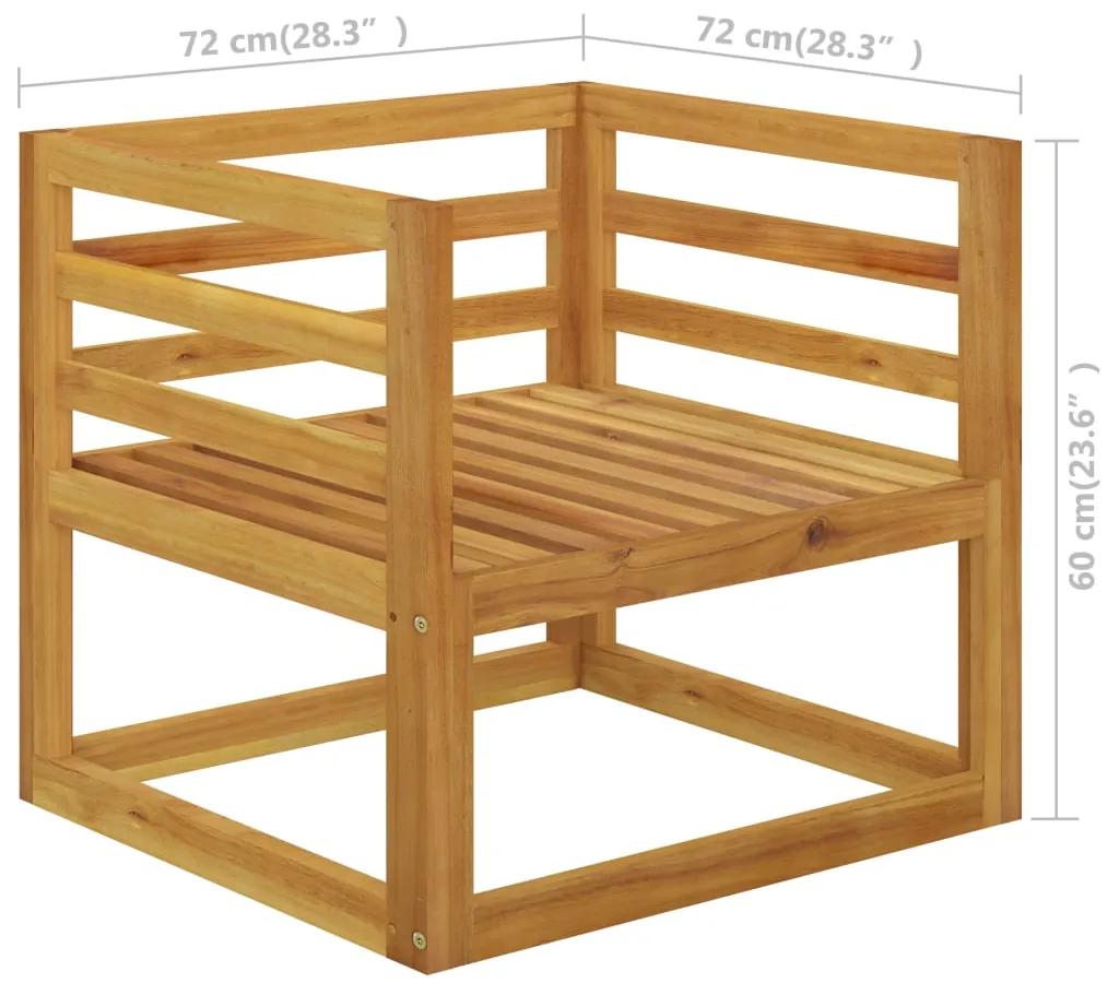 Scaun de gradina cu perne crem, lemn masiv de acacia 1, Crem, fotoliu