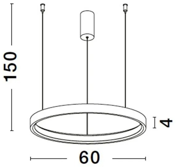 Lustra LED suspendata design modern circular PERRINE D-60cm aurie