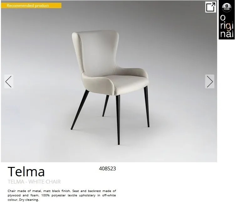 Scaun dining design elegant Telma alb