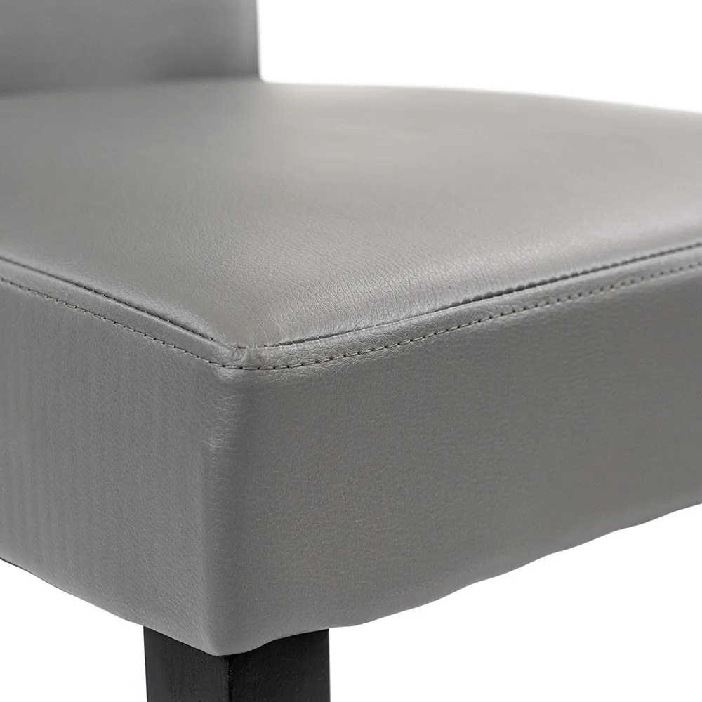 Scaun de sufragerie din piele Kelly, gri