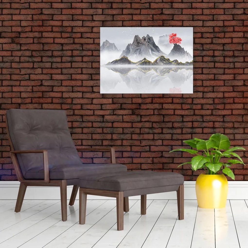 Tablou - Munții în ceață (70x50 cm)