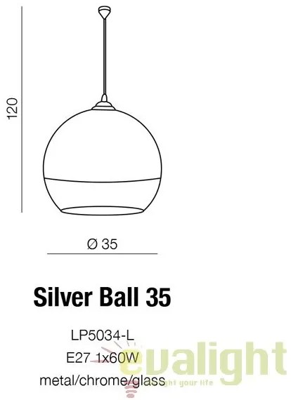 Pendul design modern 35cm Silver Ball
