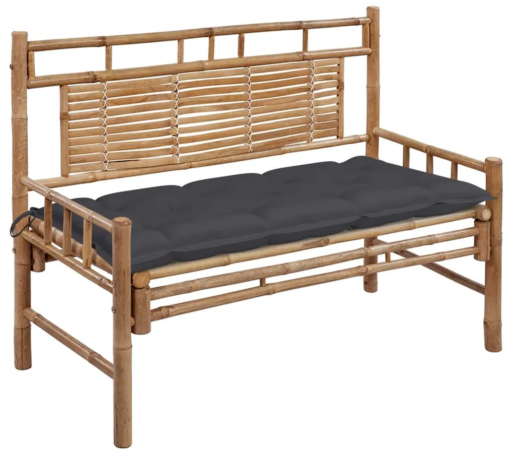 vidaXL Bancă de grădină cu pernă, 120 cm, bambus