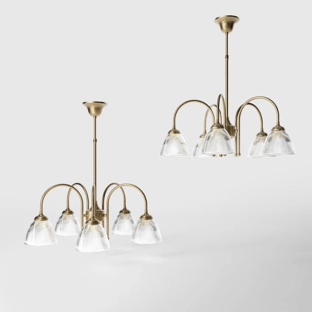 Candelabru stil neoclasic din alama si sticla Elide