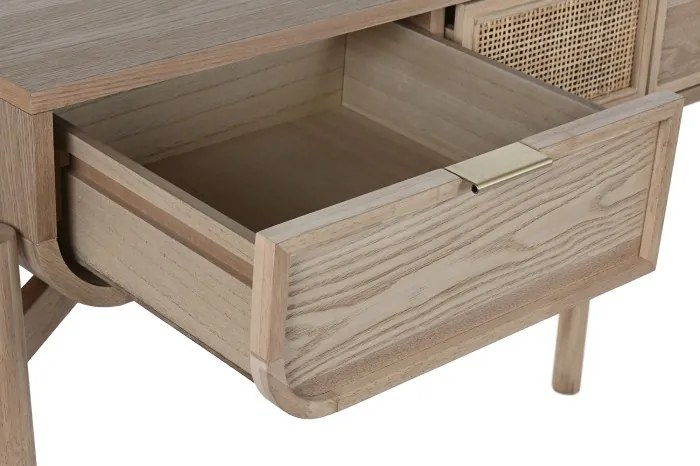 Consolă natur din lemn natural și rattan, „Soleil"