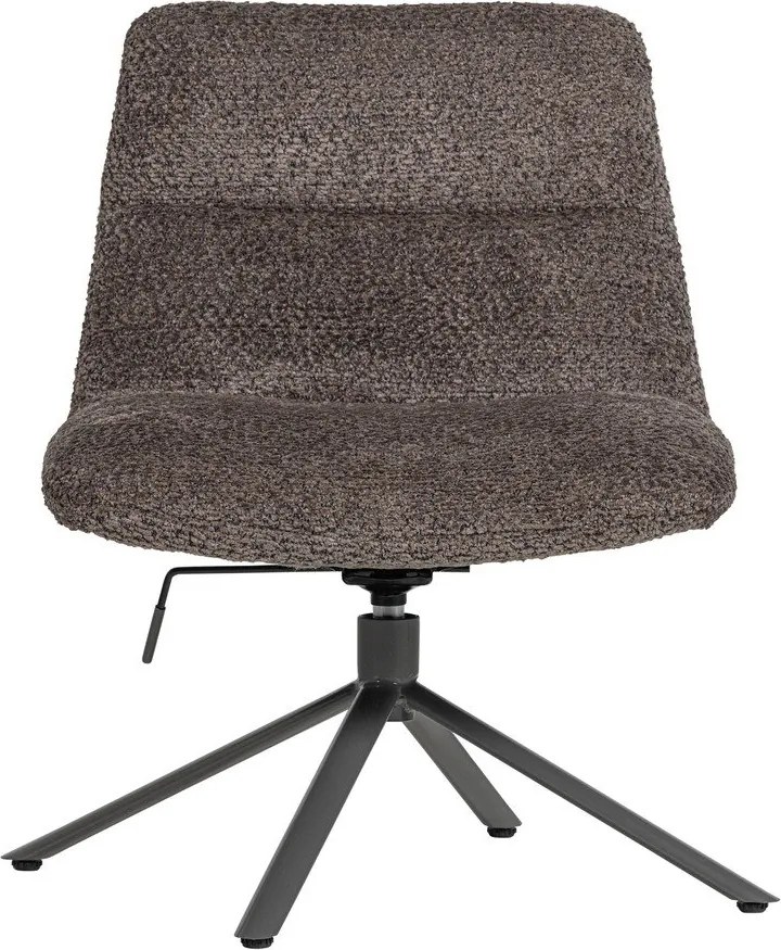 Fotoliu maro pivotant cu tapițerie din țesătură bouclé Soren – WOOOD