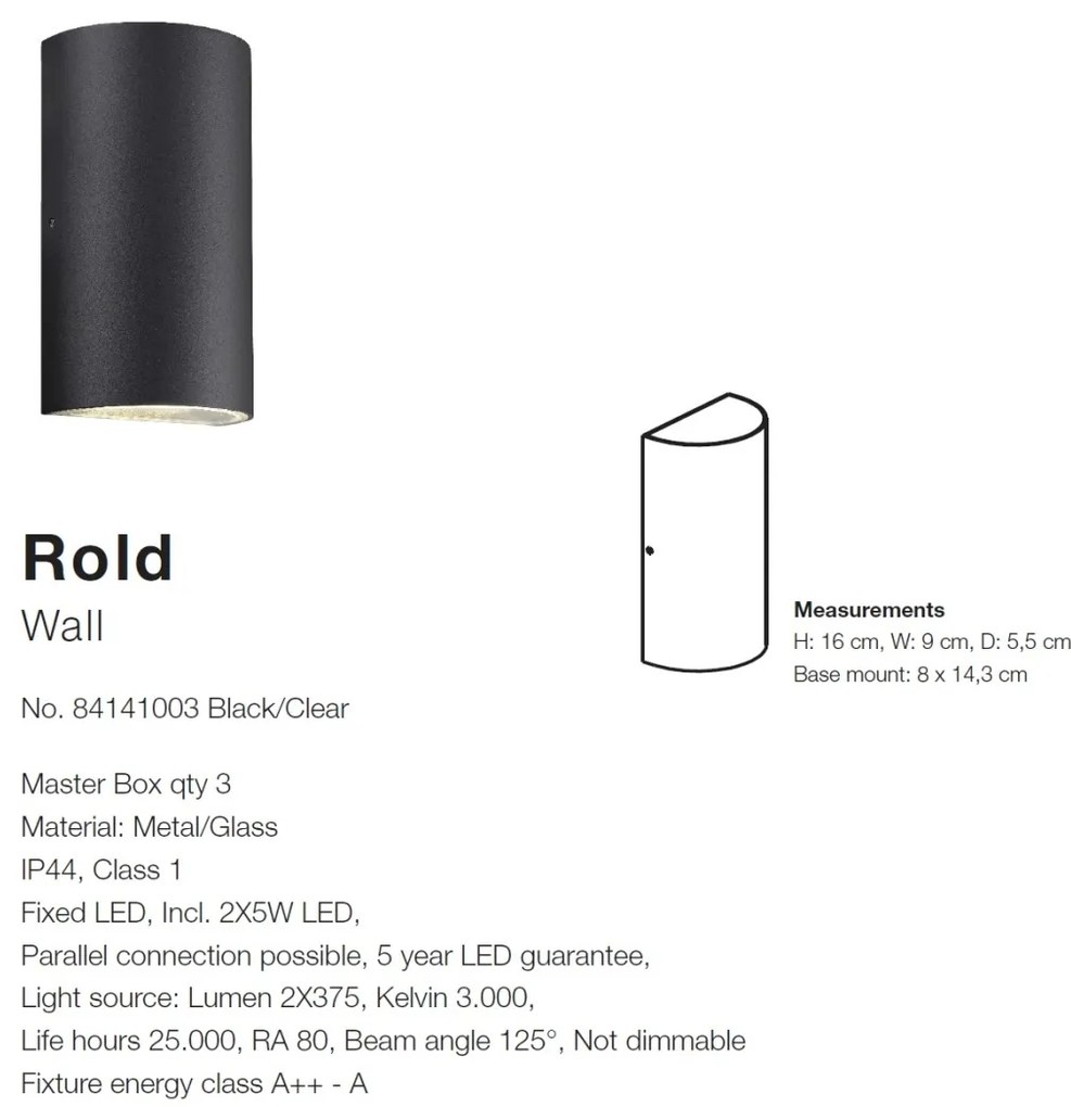 Aplica LED exterior moderna cu lumina ambientala Rold II 84141003 NL
