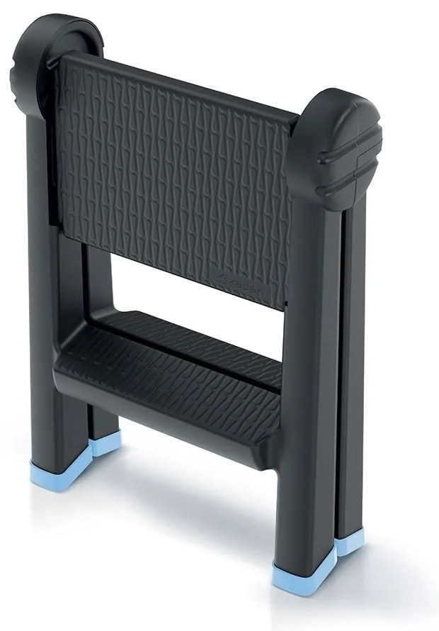 Trepte pliante, negre/albastre
