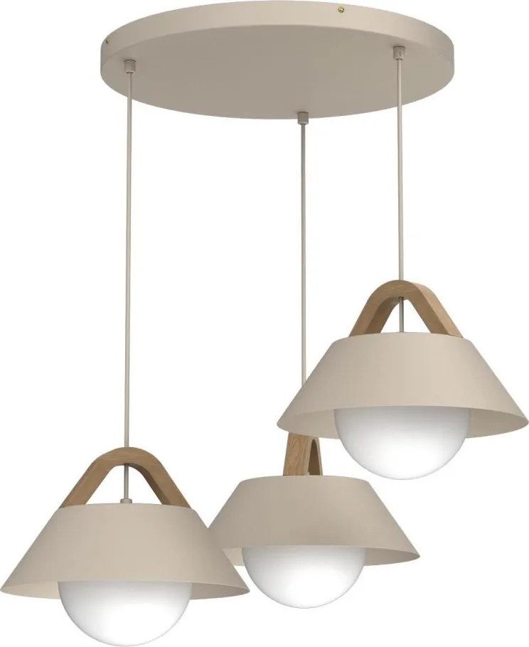Lustră FUNDA suspendată pe cablu 3xE27/15W/230V bej
