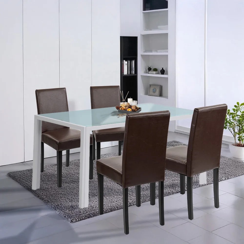 Set de masă Mira 4+1 alb-maro