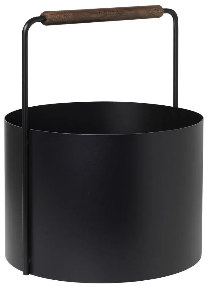 Coș metalic pentru lemne de foc Blomus Fireplace, negru