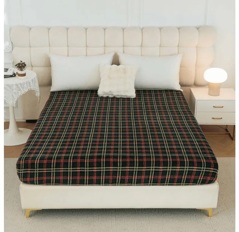 Cearsaf Cocolino microplus cu elastic GLENMOORE 90x200 cm verde