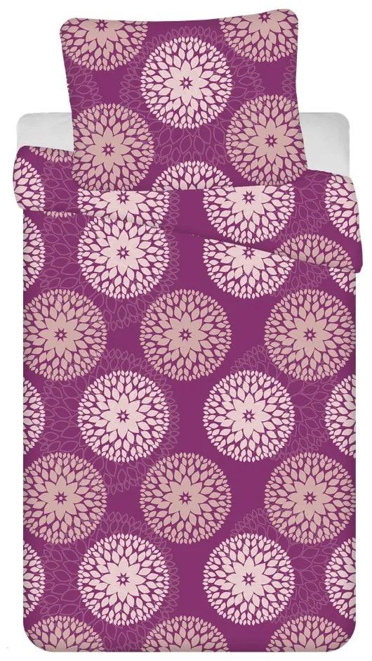 Lenjerie de pat violet din bumbac din 4 piese 140x200 cm Aloma - Jerry Fabrics