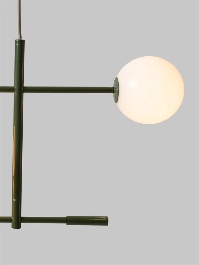 Lustra metal verde cu 4 globuri sticla Copenhagen