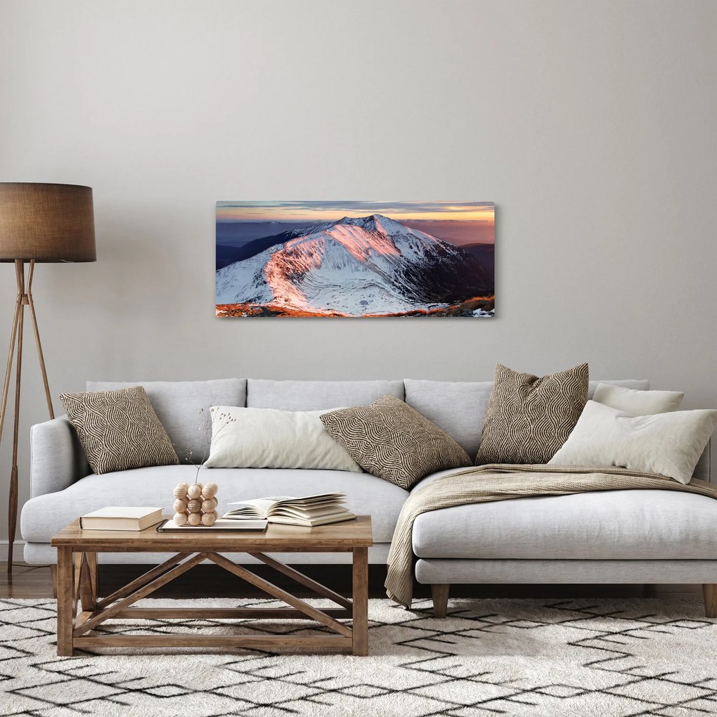 Tablou - Panoramă montană de iarnă II. (120x50 cm)