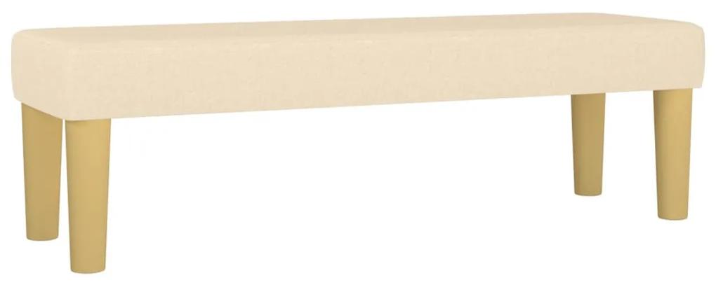 Pat box spring cu saltea, crem, 140x200 cm, textil Crem, 140 x 190 cm, Nasturi de tapiterie