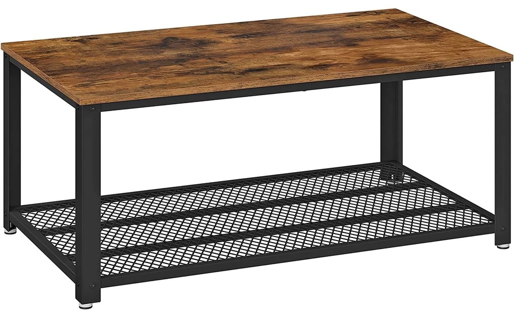 Masuta cafea cu raft grilaj 106,2 x 45 x 60,2 cm maro rustic