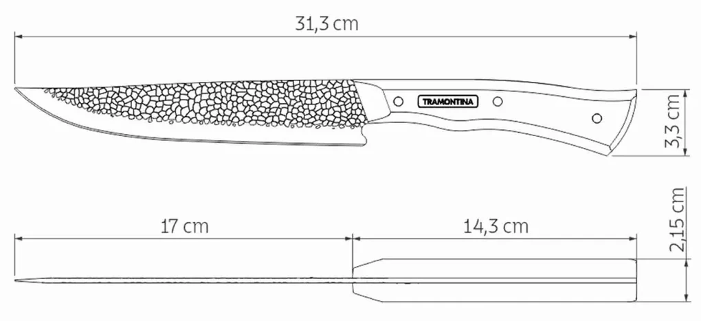 Cutit pentru carne cu lama de 17 cm Nomade Tramontina 22866107, fabricat in Brazilia