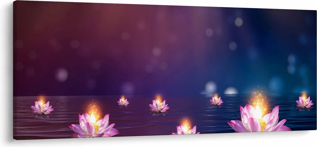 Tablou - Nuferi magici (120x50 cm)