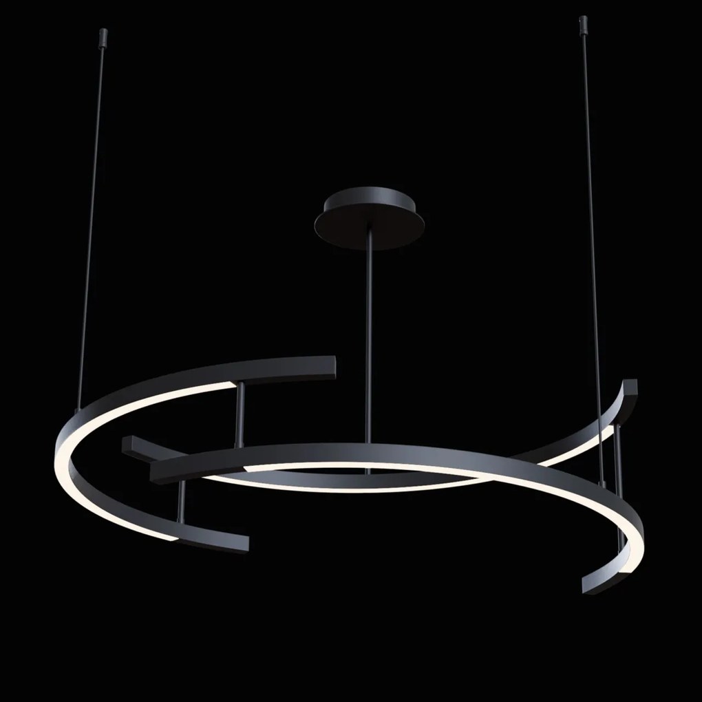 Lustra moderna LED 4000K design minimalist Line negru