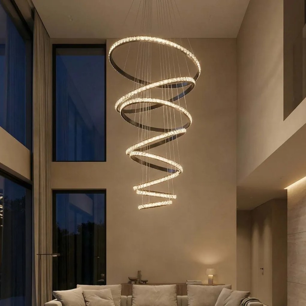 Lustra LED casa scarii design circular AZALEA 3-STEP DIMM