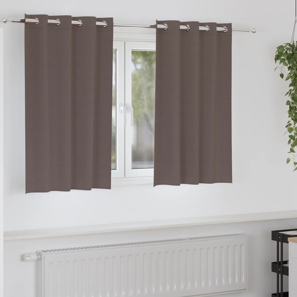 vidaXL Perdele cu perdele 2 pcs Maro închis 140 x 140 cm Poliester