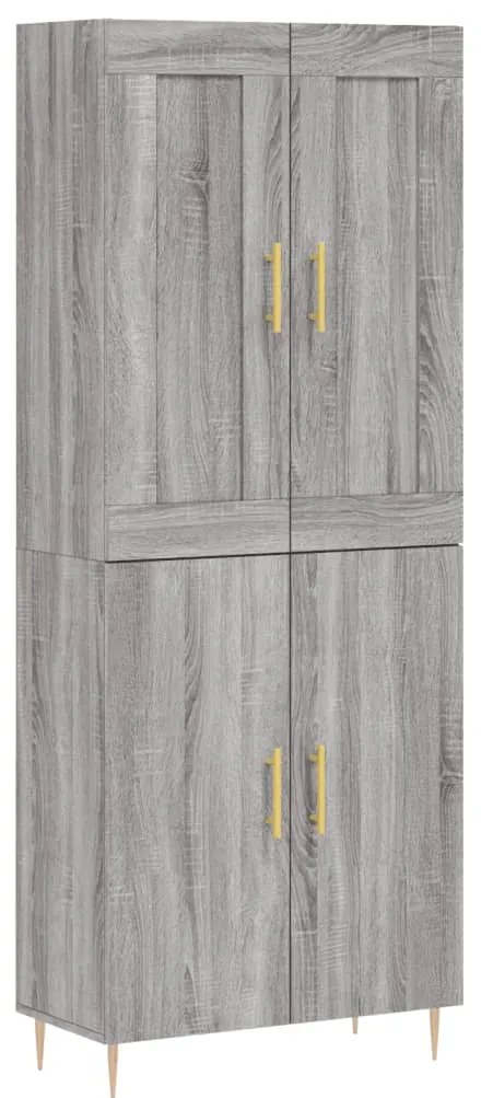 3199551 vidaXL Dulap înalt, gri sonoma, 69,5x34x180 cm, lemn compozit