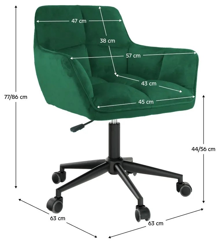 Fotoliu birou Hagris (smaragd + negru) . 1116358